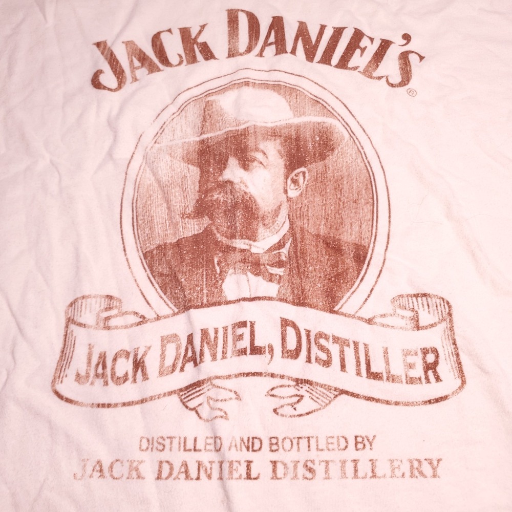 VINTAGE Jack Daniels Mens XL Cream Chase Authentics Short Sleeve T-Shirt
